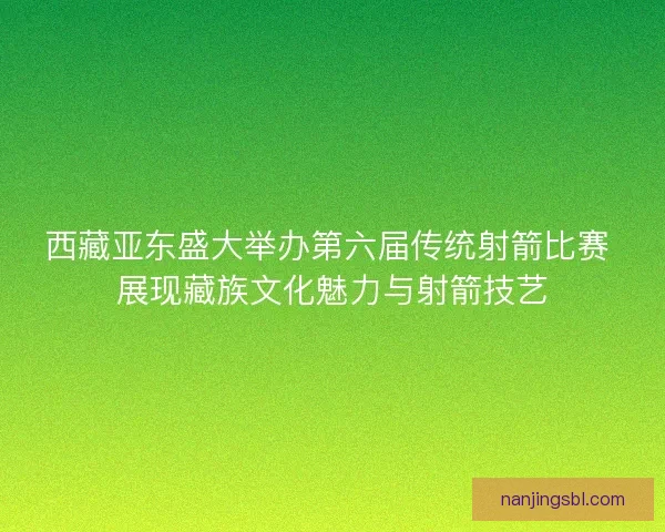 西藏亚东盛大举办第六届传统射箭比赛 展现藏族文化魅力与射箭技艺