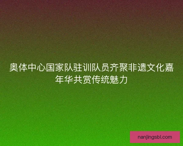 奥体中心国家队驻训队员齐聚非遗文化嘉年华共赏传统魅力