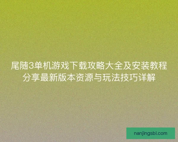 尾随3单机游戏下载攻略大全及安装教程分享最新版本资源与玩法技巧详解
